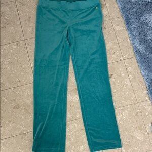 Lily Pulitzer Women's Teal Velour Pants